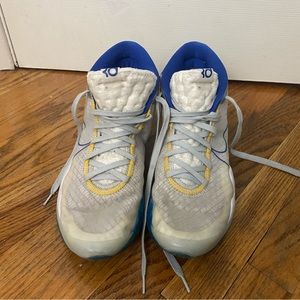 Basketball shoes worn, good grip on the bottom but slightly stained